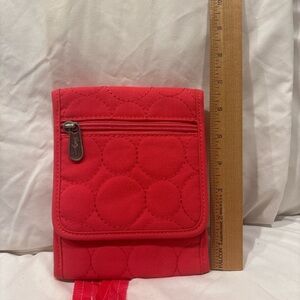 Thirty-One “Vary You” Crossbody Wallet in Pink Circle Stitch